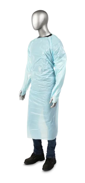 1.7MIL CPE BLUE GOWNS (100 Count)