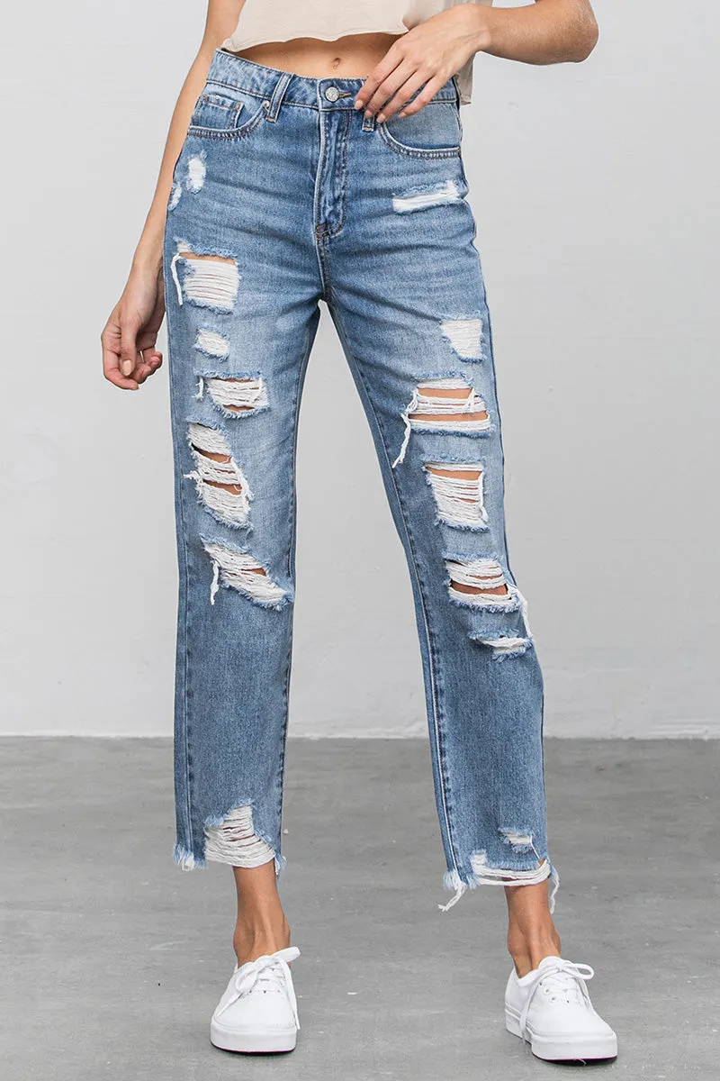 Abby Distressed Girlfriend Jeans