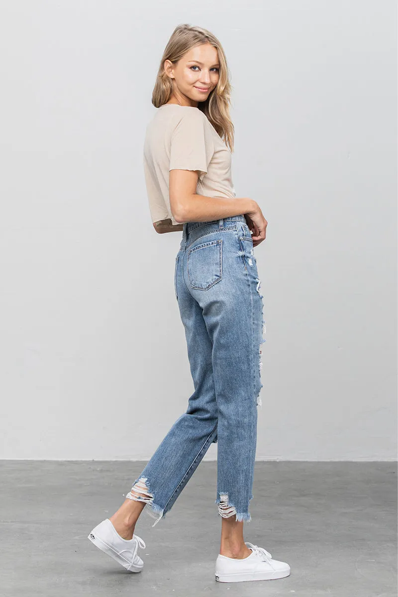 Abby Distressed Girlfriend Jeans