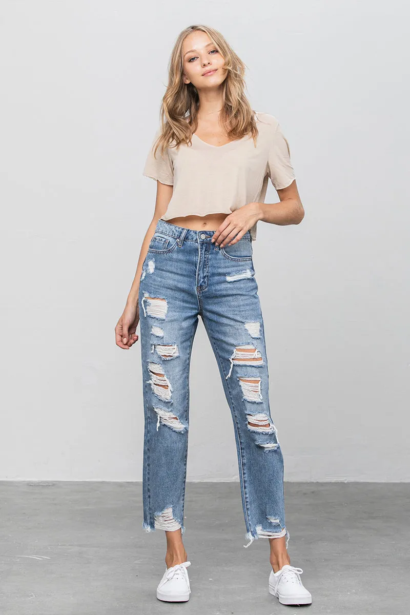 Abby Distressed Girlfriend Jeans