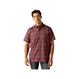 Ariat Men's Venttek Western Fitted Ss Dark Redwood Shirt