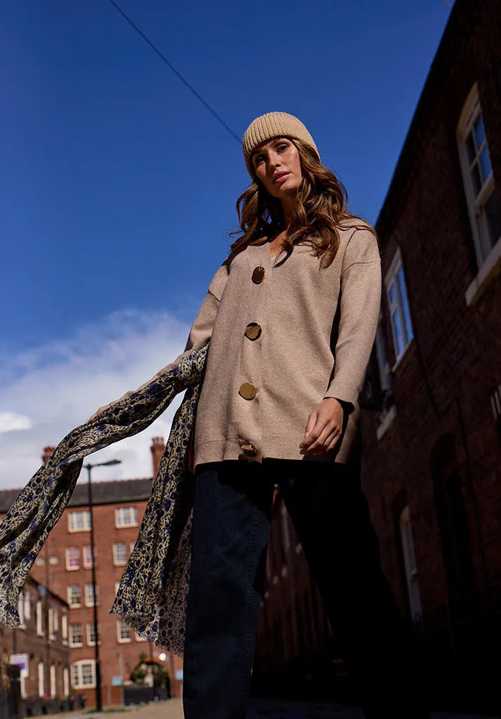 Audrey Oversized Cardigan In Cream