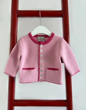 Baby Cashmere Contrast Jacket in Rose