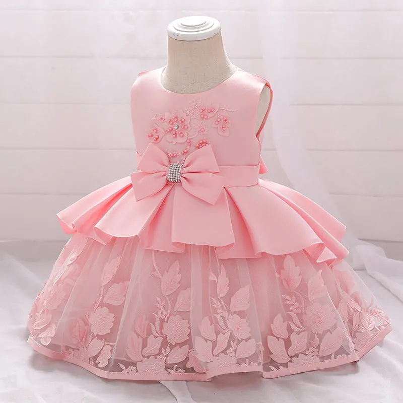 Baby Girl Birthday Party Dresses Infant Summer Embroidered Ball Gowns Princess Dresses