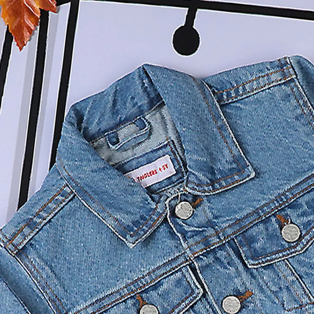 Basic Denim Jacket For Boys - Light Blue