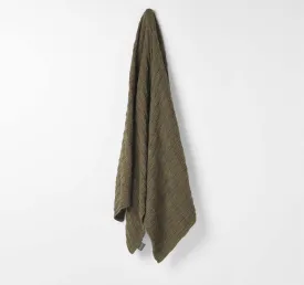 Basket Weave 130x180cm Throw Khaki