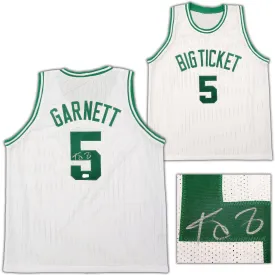 Boston Celtics Kevin Garnett Autographed White Jersey Beckett BAS QR Stock #203547