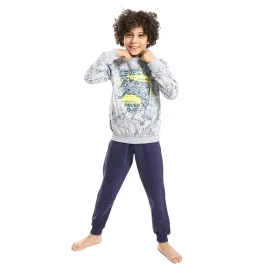 Boys' Winter Pajamas and Sweatshirt Printed - Navy