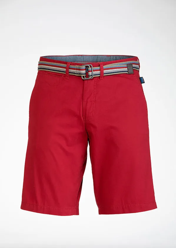 BRUHL® Fano Cotton Stretch Chino Shorts/Red - SS24 SALE