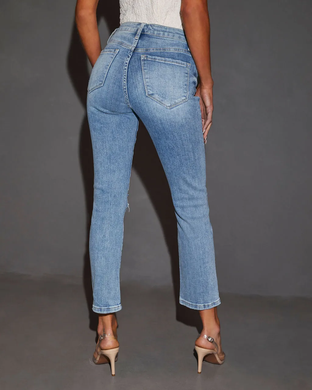 Carlene Distressed Mid Rise Jeans