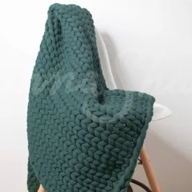 Chunky Knit Throw ~ Peacock **DISCONTINUED QUANTITIES LIMITED**