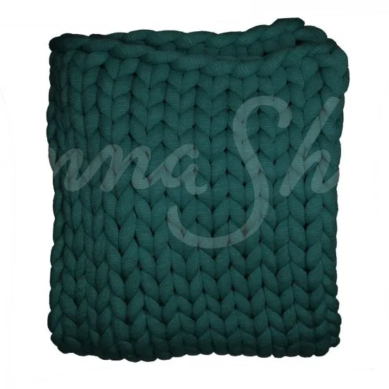 Chunky Knit Throw ~ Peacock **DISCONTINUED QUANTITIES LIMITED**