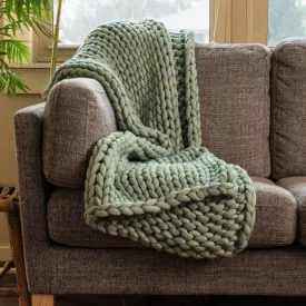 Chunky Knit Throw ~ Sage