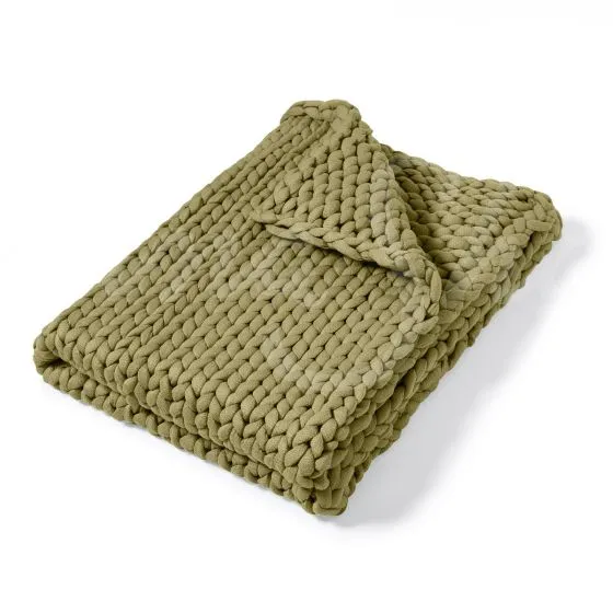 Chunky Knit Throw ~ Sage