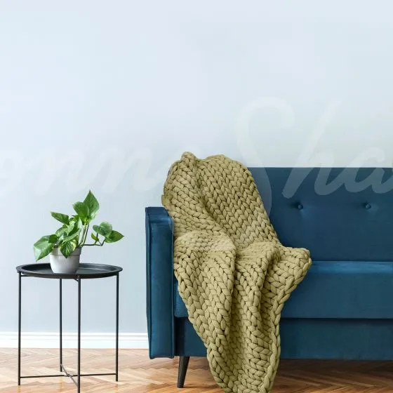 Chunky Knit Throw ~ Sage