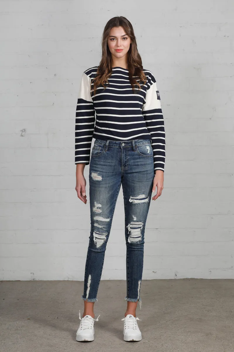 Conspicuous Mid Rise Ankle Skinny Jeans