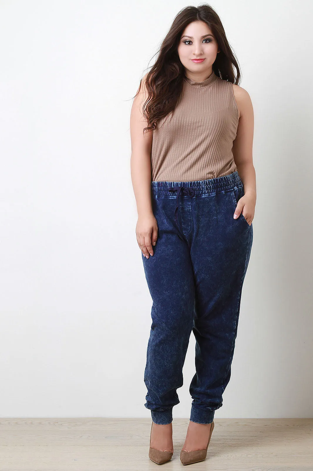 Denim Jogger Pants