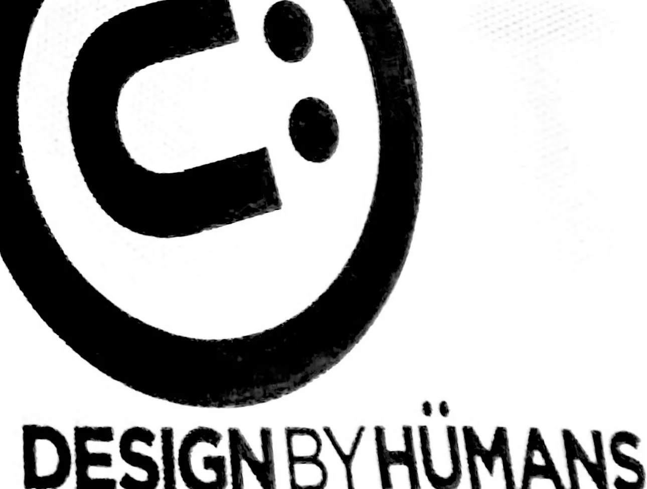 *DESIGN BY HUMANS* (BLACK) PULLOVER HOODIE (DISTRESSED LOGO STYLE)