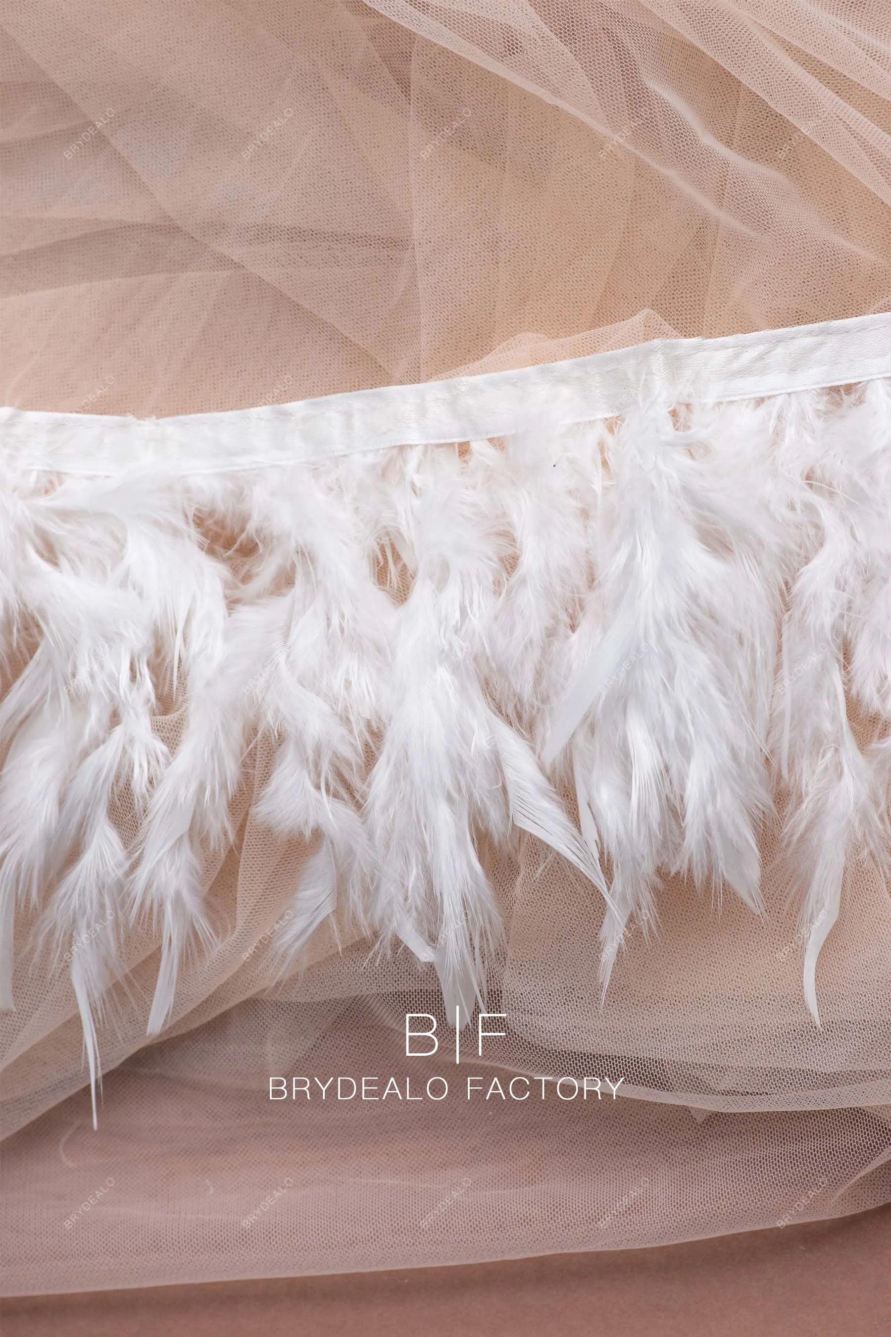 Designer Airy Turkey Feather Trim Fabric | 29 Colors