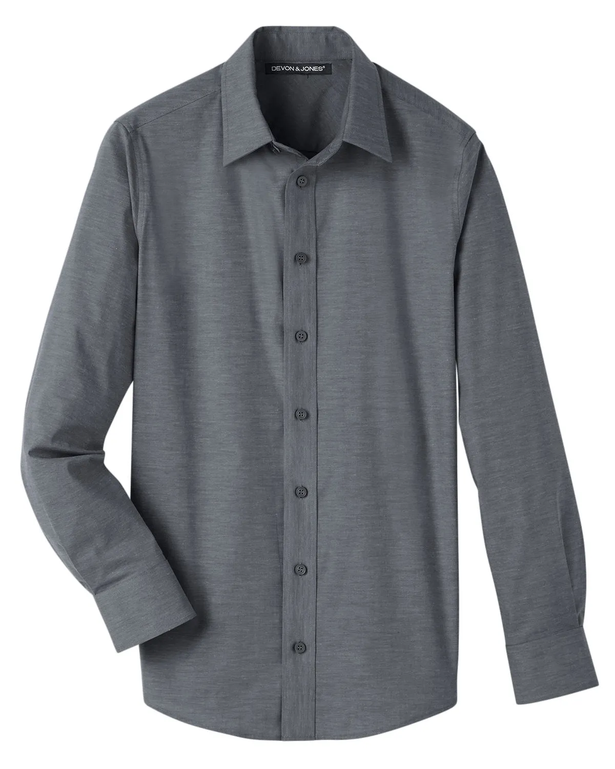 Devon & Jones Men's Crown Collection™ Stretch Pinpoint Chambray Shirt