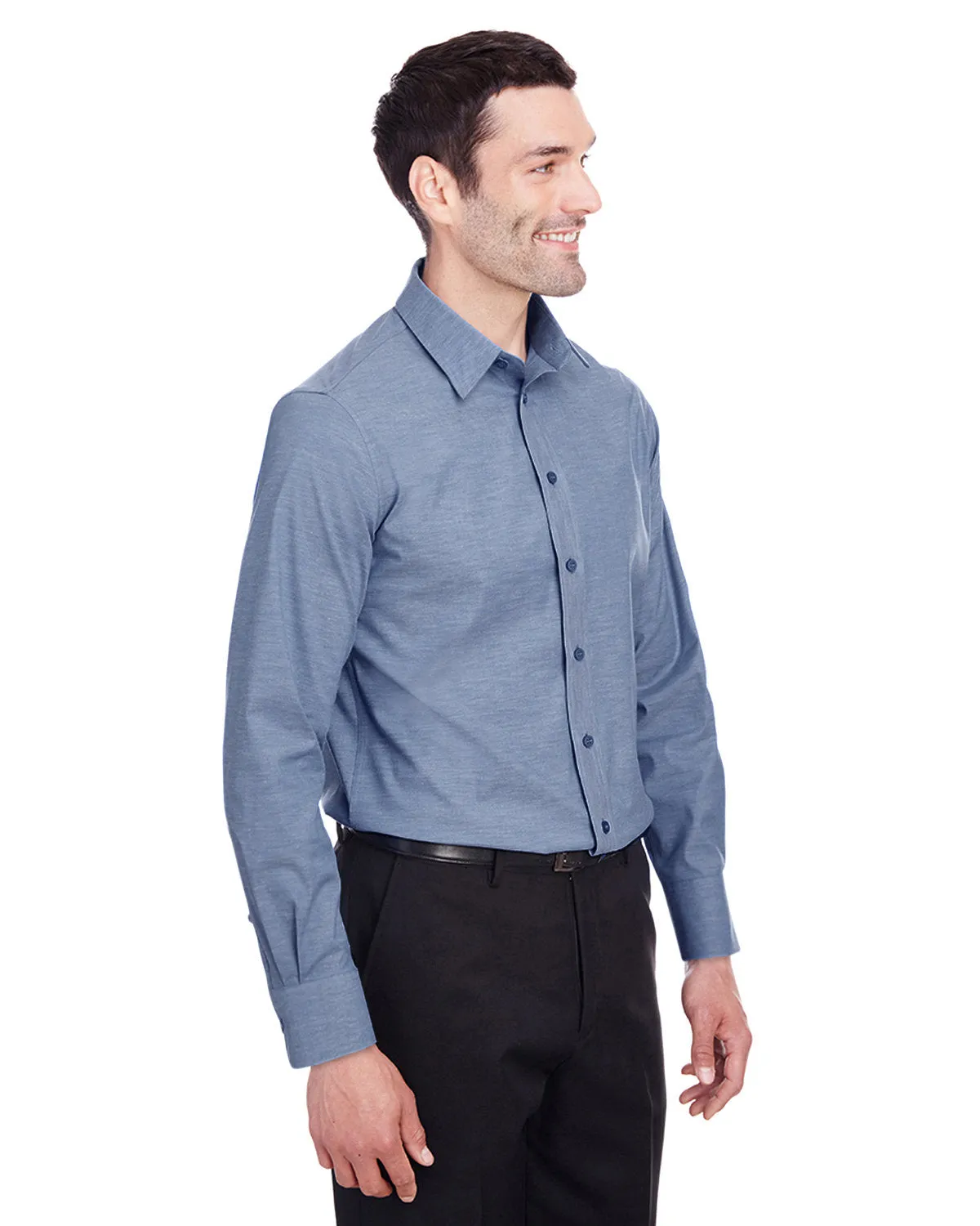 Devon & Jones Men's Crown Collection™ Stretch Pinpoint Chambray Shirt