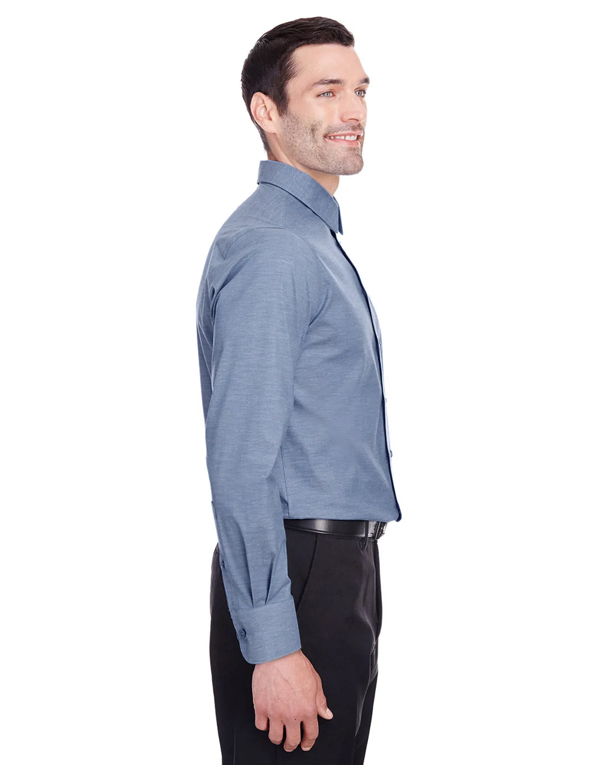 Devon & Jones Men's Crown Collection™ Stretch Pinpoint Chambray Shirt