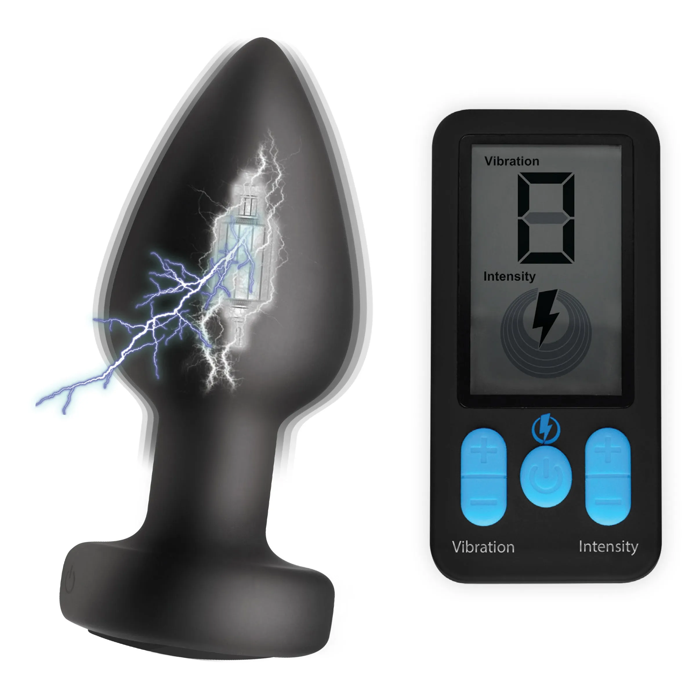 E-Stim Pro Silicone Vibrating Anal Plug w- Remote