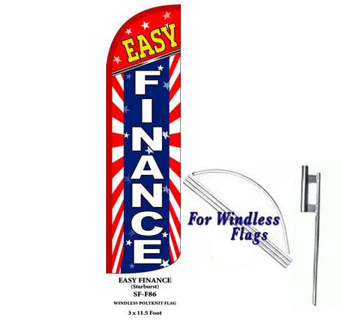 Easy Finance (Red, White & Blue) Windless Swooper Feather Flags