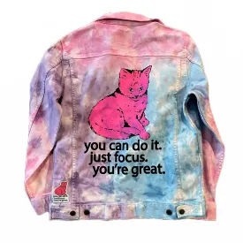 Focus Cat Tie Dye Denim Jacket - Cotton Candy (Unisex)