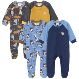 Gerber® 4-Pack Baby Boys Monkeys & Dinos Fleece Pajamas