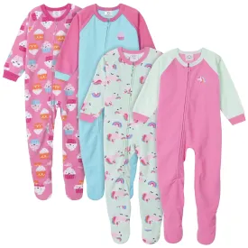 Gerber® 4-Pack Toddler Girls Cupcakes & Unicorns Fleece Pajamas