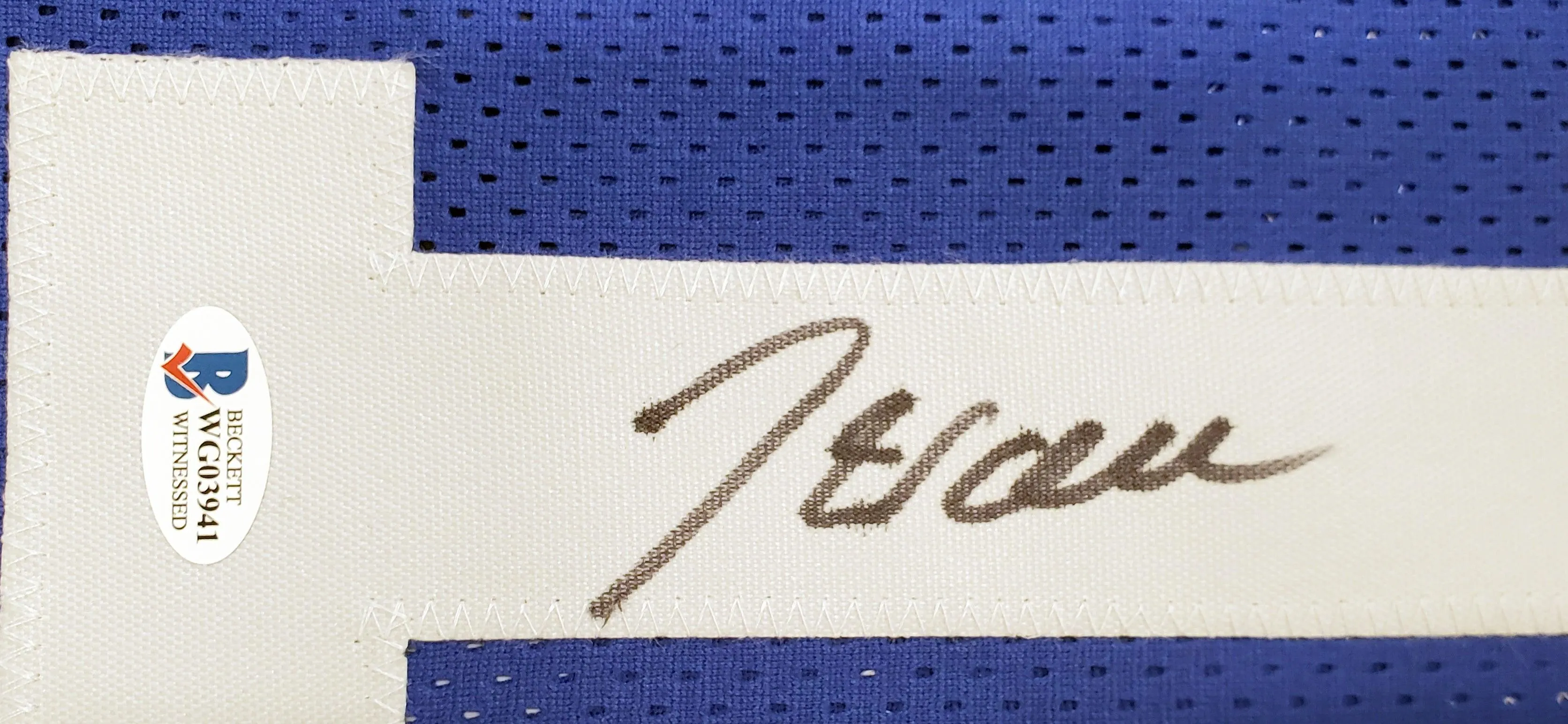 Kentucky Wildcats John Wall Autographed Blue Jersey Beckett BAS Stock #189804