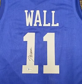 Kentucky Wildcats John Wall Autographed Blue Jersey Beckett BAS Stock #189804