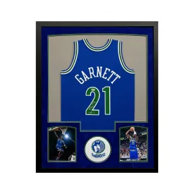 Kevin Garnett Signed Authentic NBA HOF Inscribed Custom Suede Matte Framed Basketball Jersey