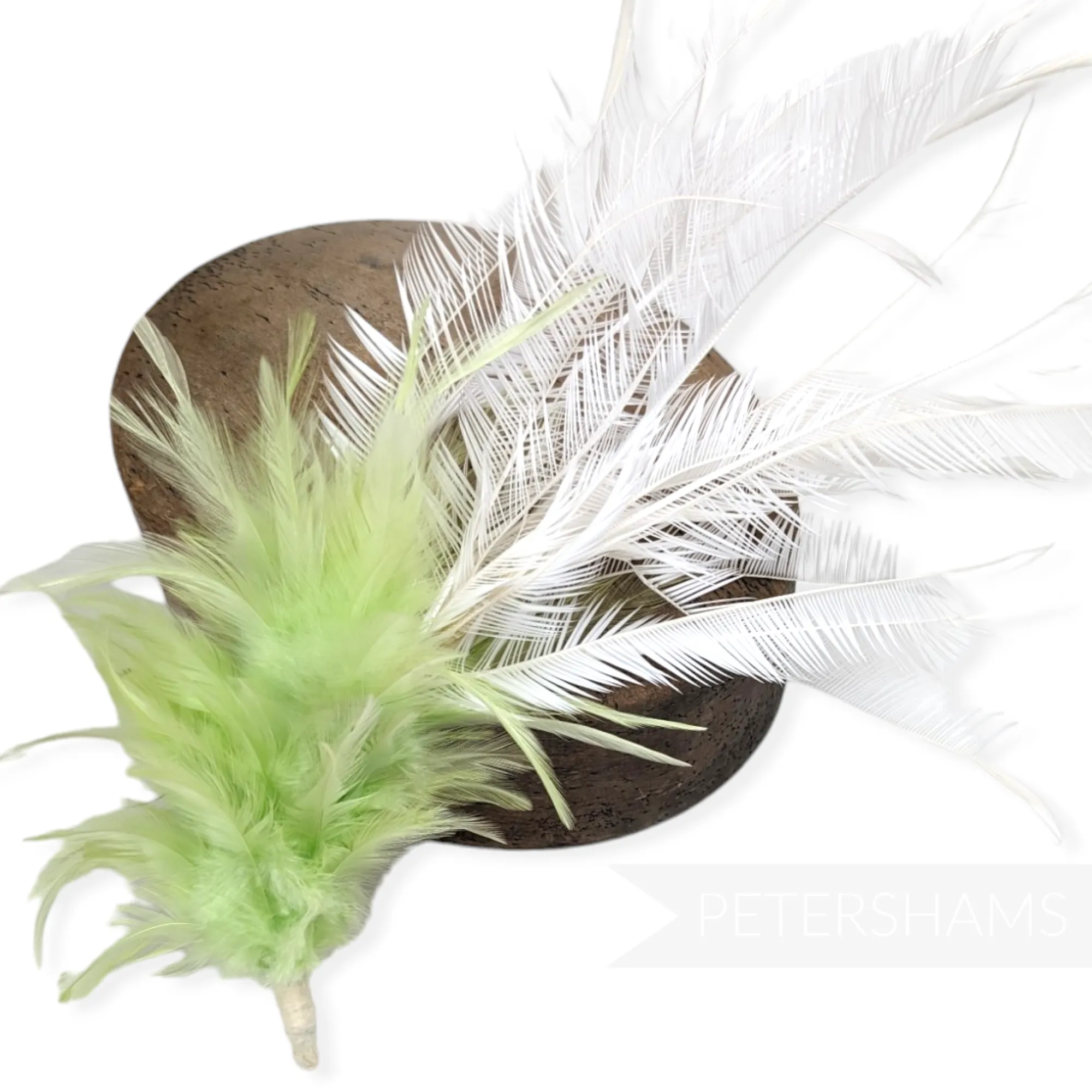 Large Zippered Goose Biot and Hackle Feather Hat Mount