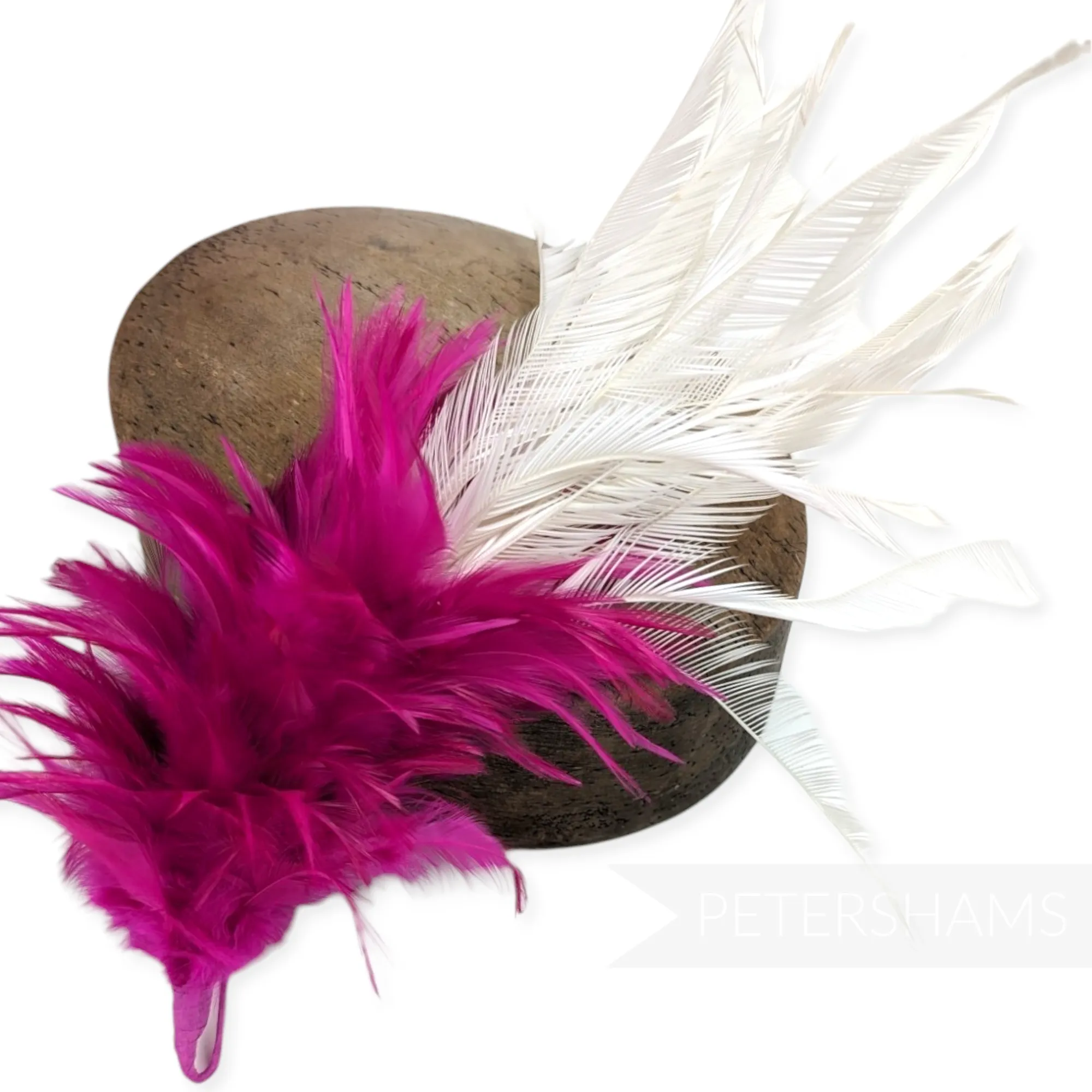 Large Zippered Goose Biot and Hackle Feather Hat Mount