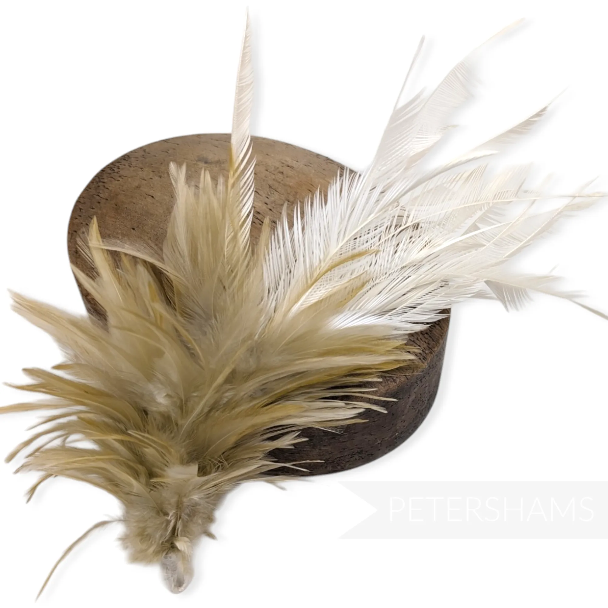 Large Zippered Goose Biot and Hackle Feather Hat Mount