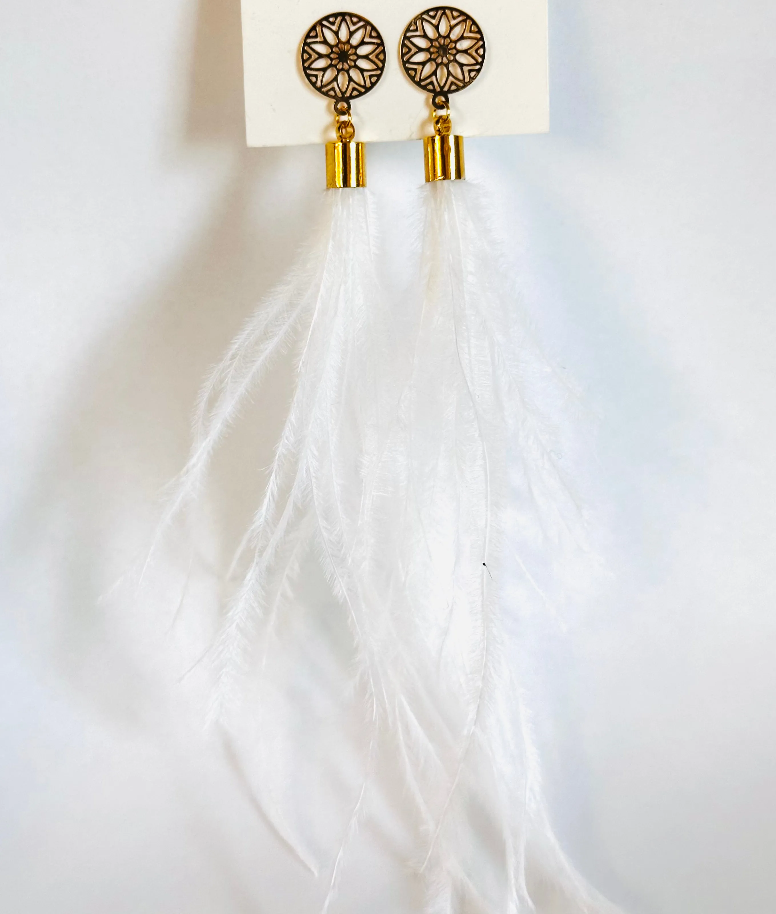 Lightweight Wispy Feather Earrings/ Long Earrings/ Statement Earrings