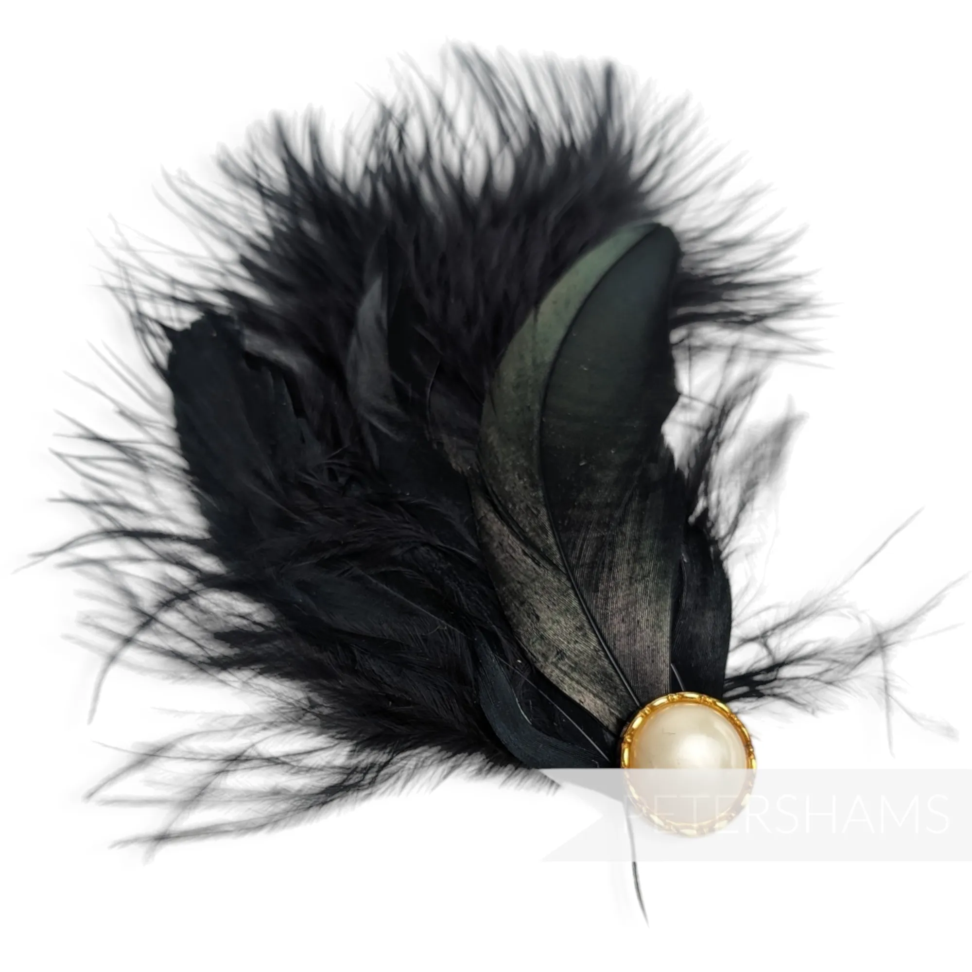 Marabou & Coque Feather Flapper Style Hat Mount