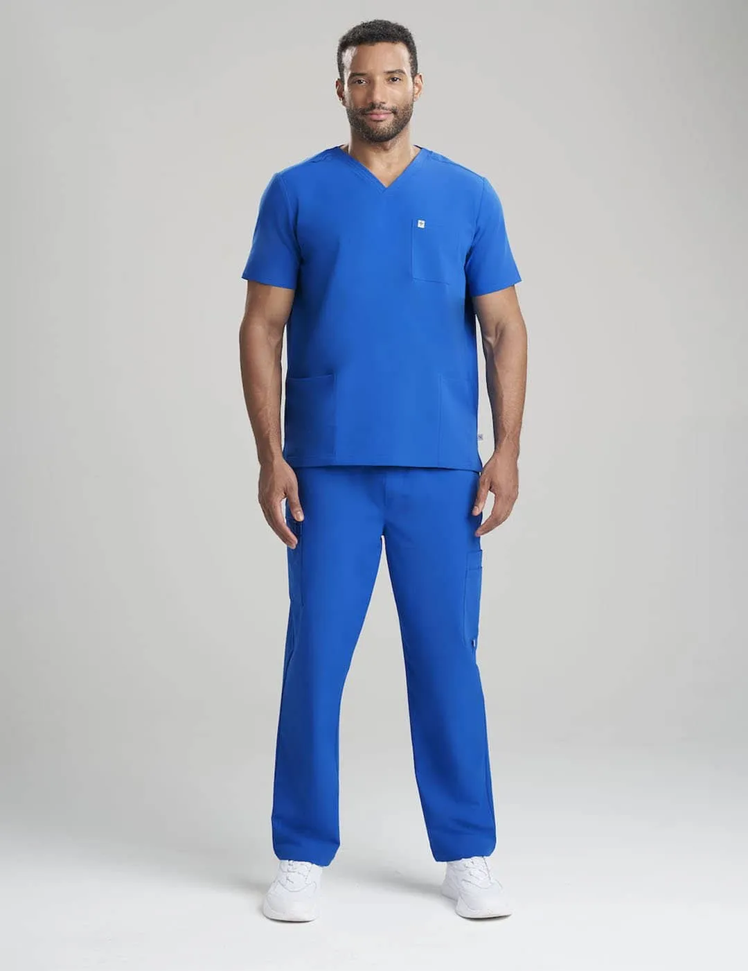 Mens 7-Pocket Straight Leg Scrub Pants - Royal Blue