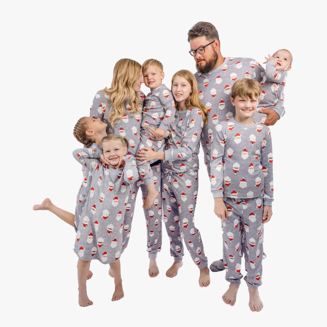 Men’s Jogger Pajama Set - Gray Santa