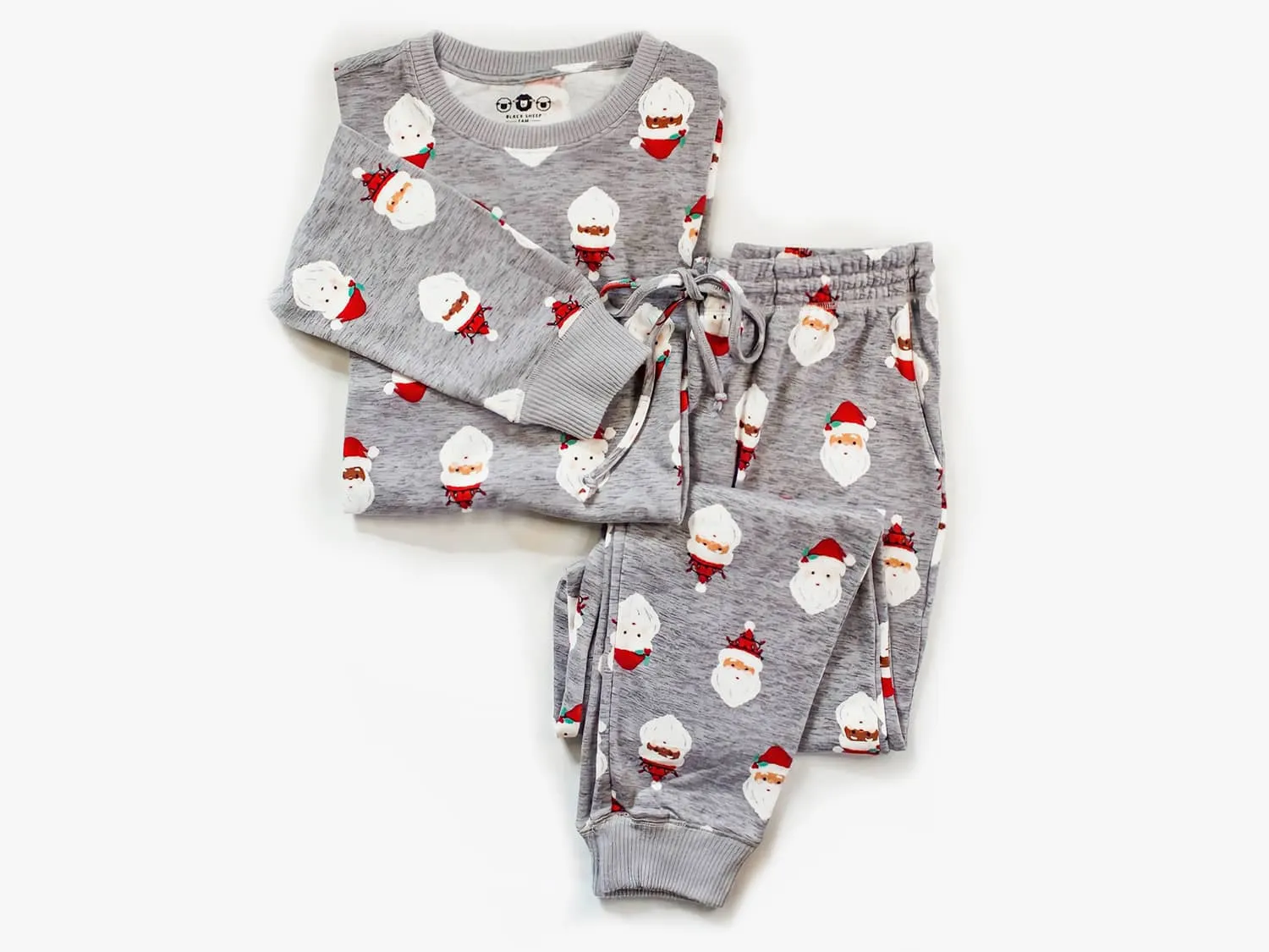 Men’s Jogger Pajama Set - Gray Santa