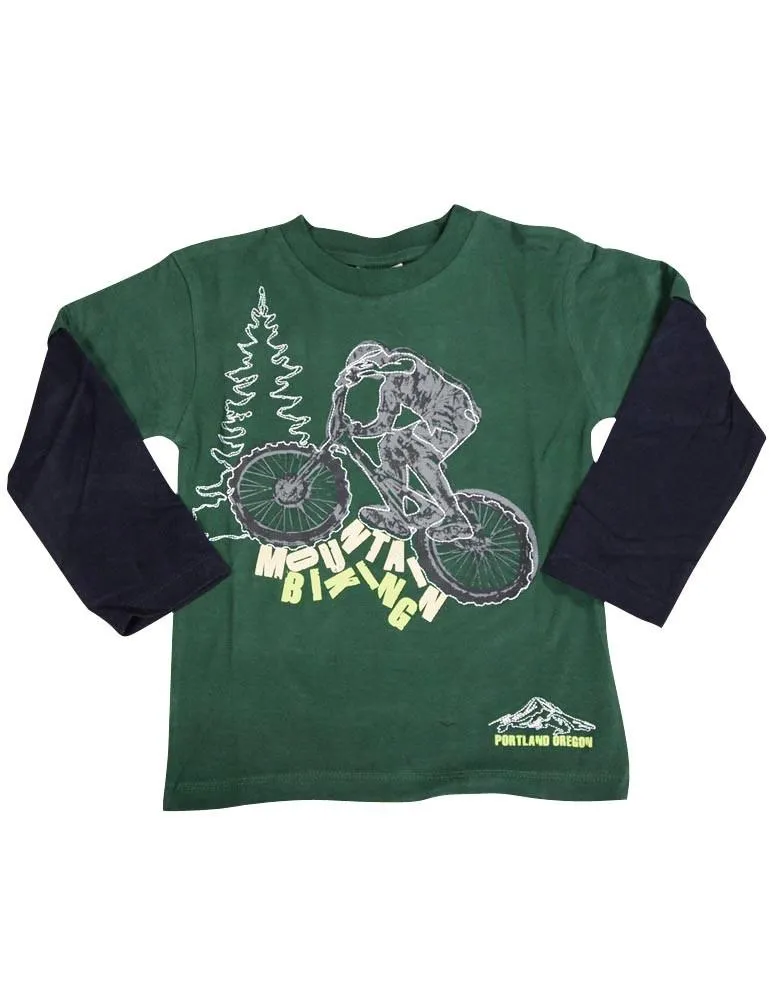 Mish Toddler & Little Boys Long Sleeve Graphic Tee Shirt Top Many Colors SZ 2-7