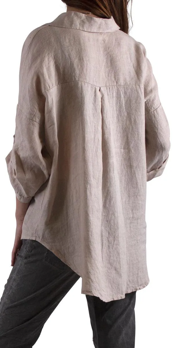 Navi Linen Button Down Top