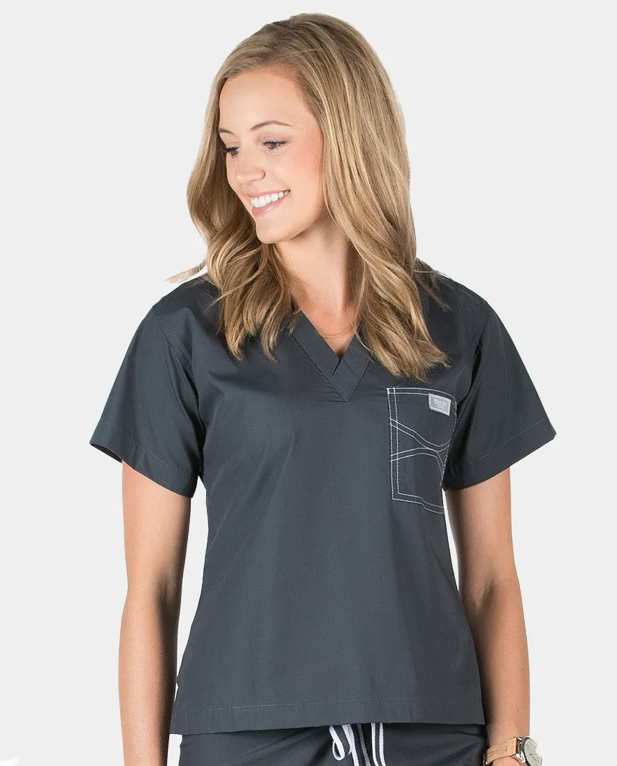 Petite Grey Label Shelby Scrub Top