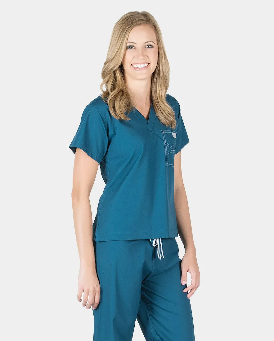 Petite Grey Label Shelby Scrub Top