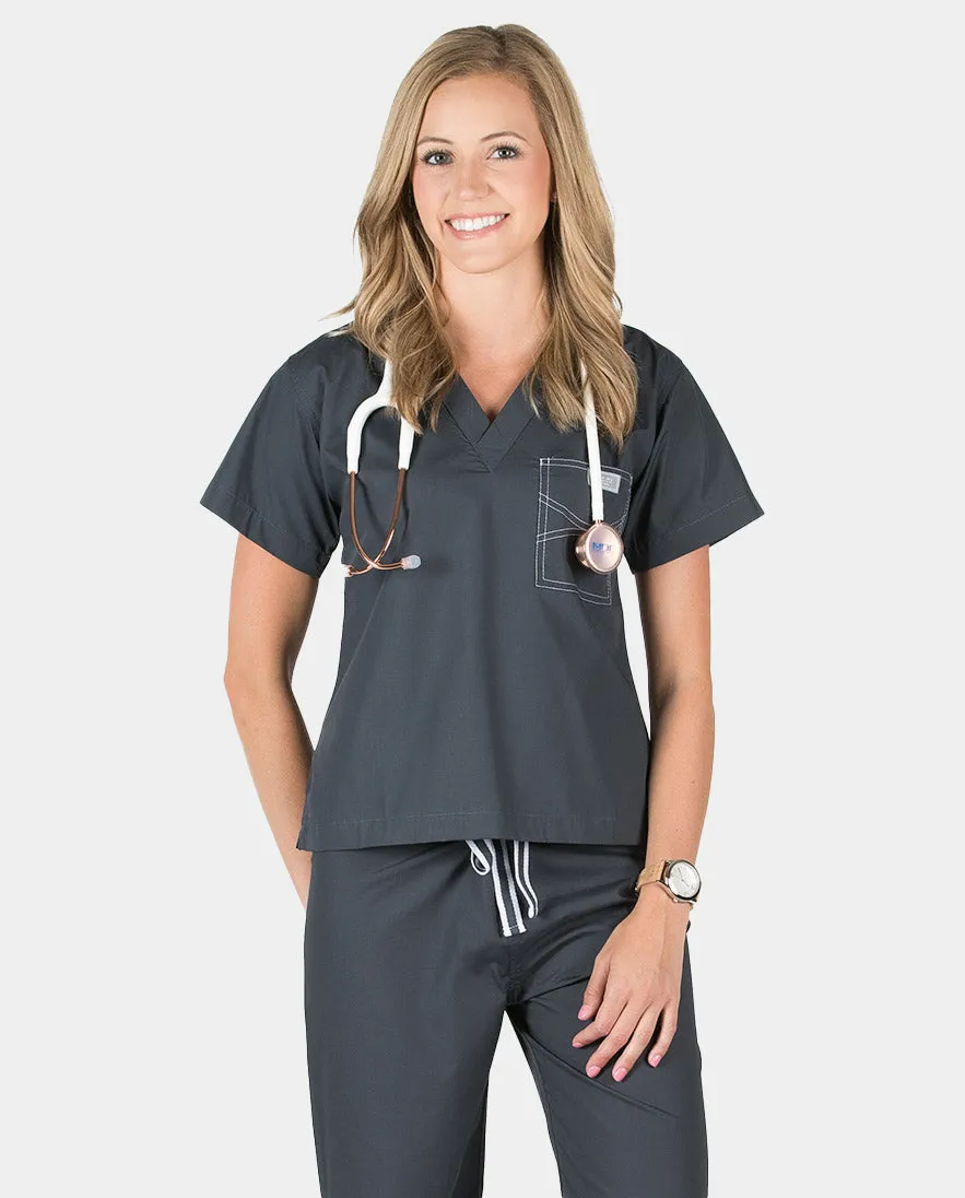 Petite Grey Label Shelby Scrub Top