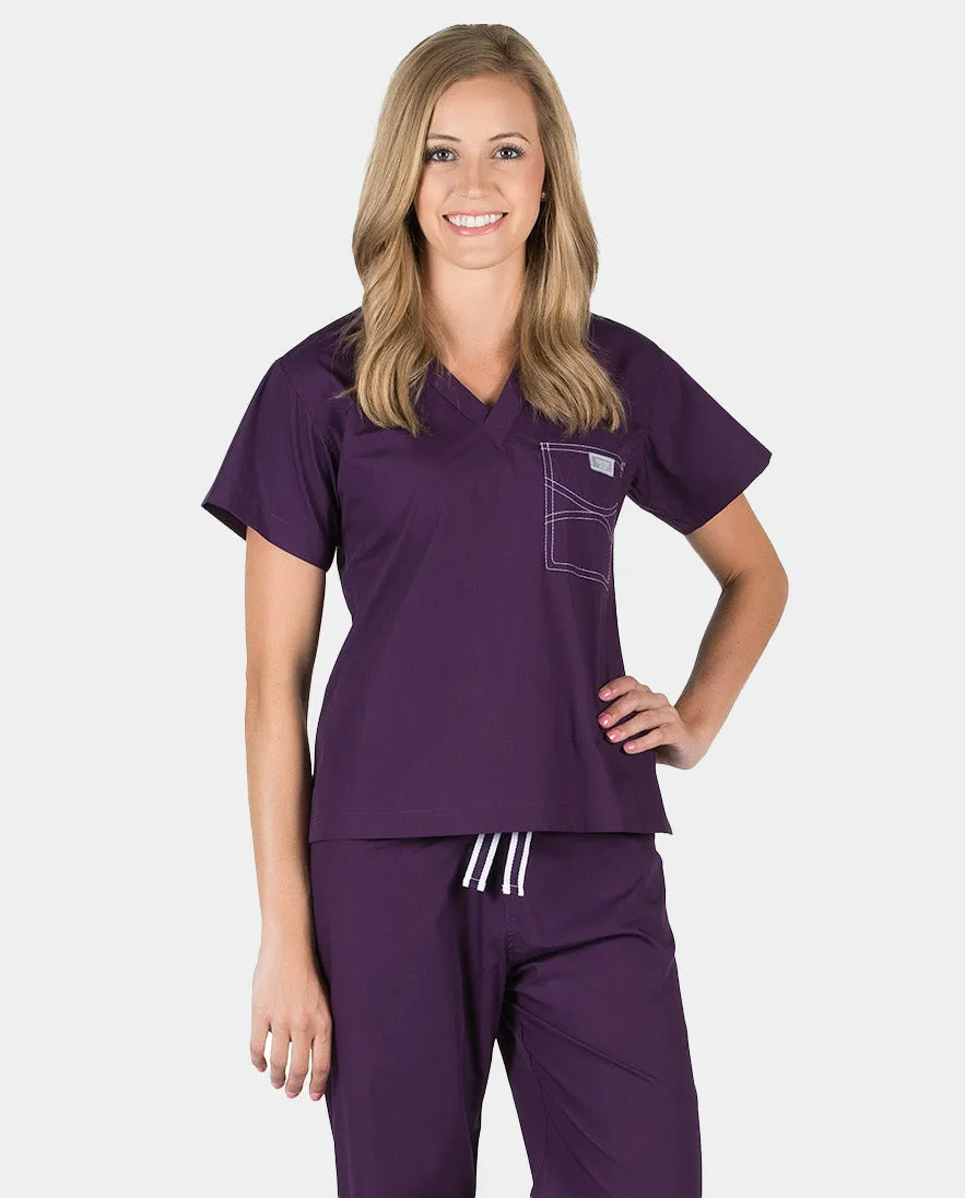 Petite Grey Label Shelby Scrub Top