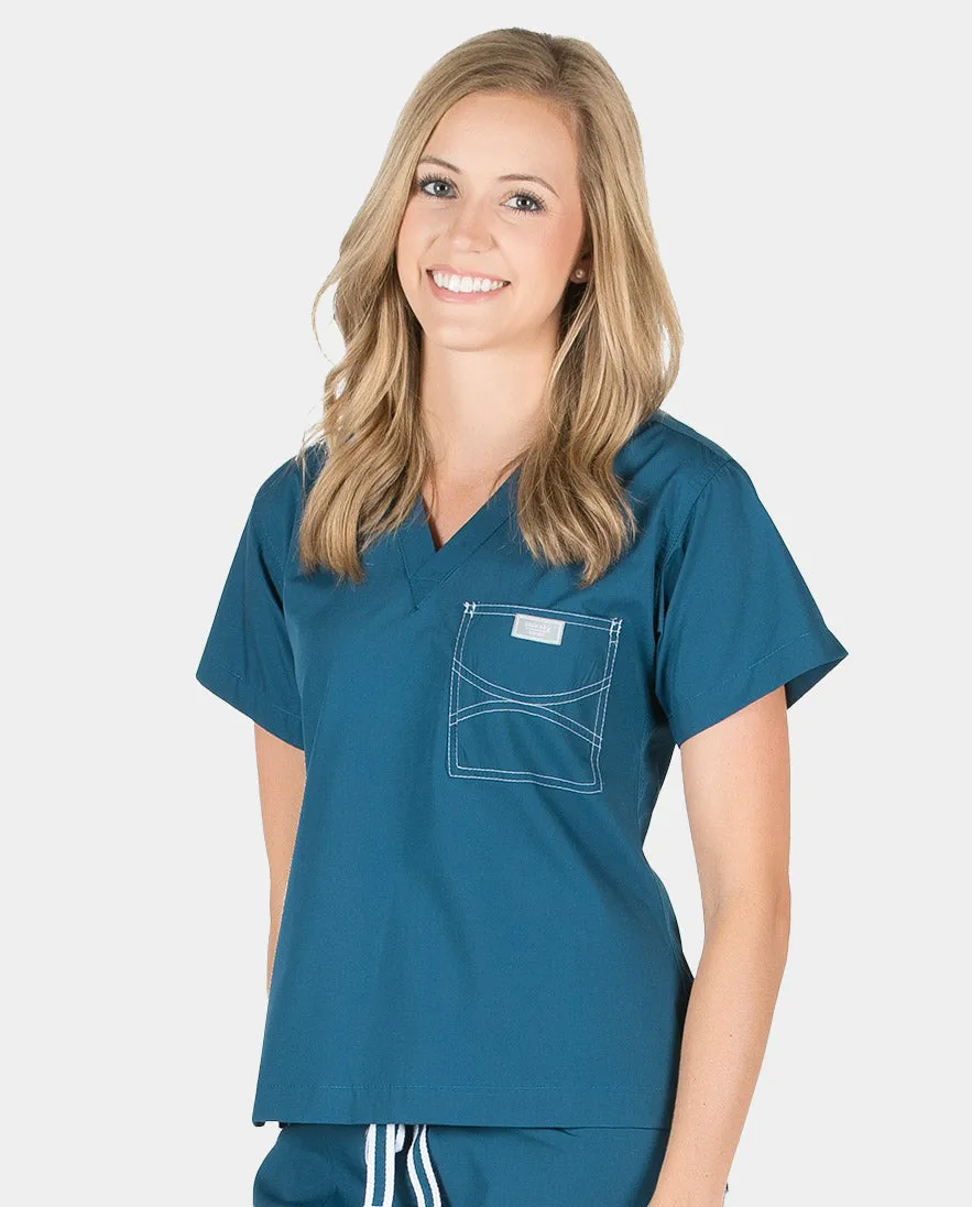 Petite Grey Label Shelby Scrub Top