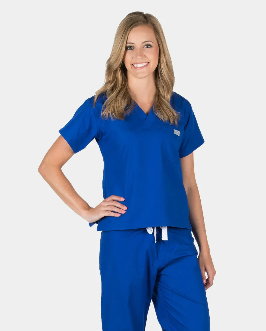 Petite Grey Label Simple Scrub Top